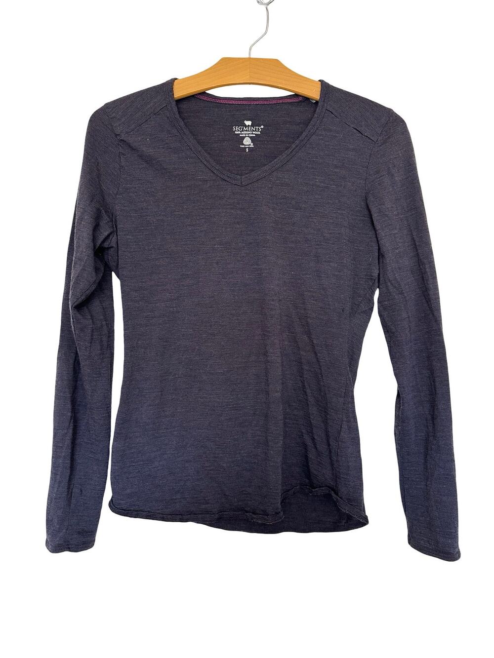 Seg'Ments 100% Merino Wool Long Sleeve Shirt Base Layer Top Purple Outdoor S